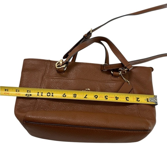 COACH Mini Ellis Acorn Brown Pebble Leather Tote Crossbody Satchel - Picture 8 of 17